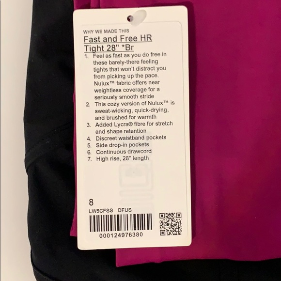 Lululemon Fast and Free High-Rise Tight 28" - Picture 6 of 6